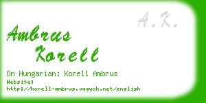 ambrus korell business card